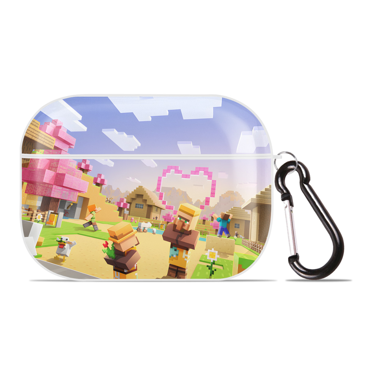 （画像用） マインクラフト ブロックの世界 Minecraft MC Block world 【AirPods Pro用】ハードシェル保護ケース 耐衝撃・防指紋・カラビナ付き商品仕様