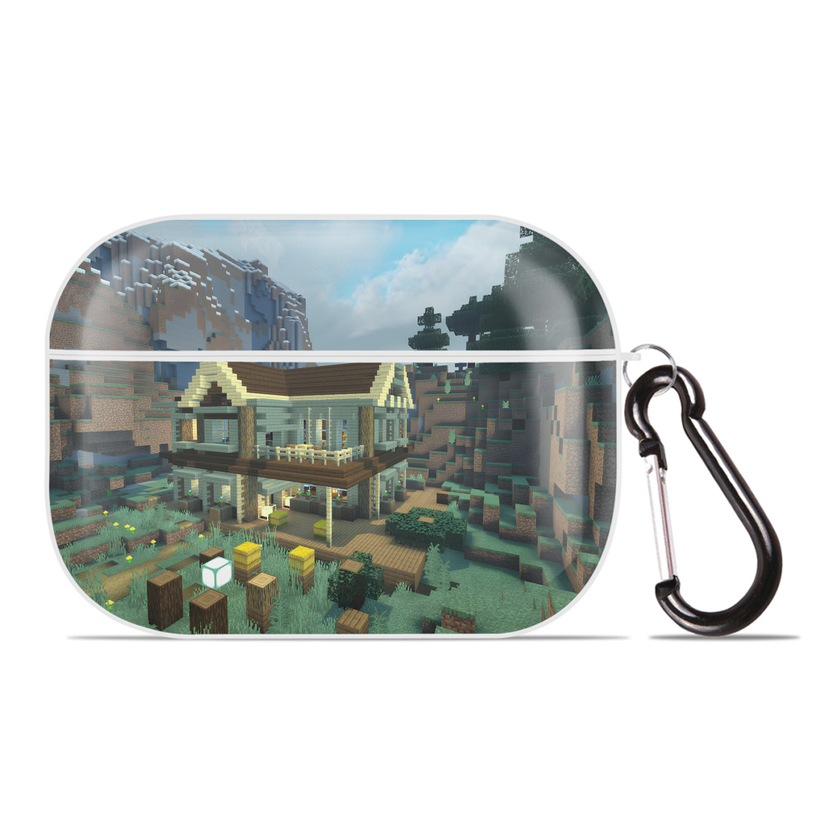 （画像用） マインクラフト ブロックの世界 Minecraft MC Block world 【AirPods Pro用】ハードシェル保護ケース 耐衝撃・防指紋・カラビナ付き商品仕様