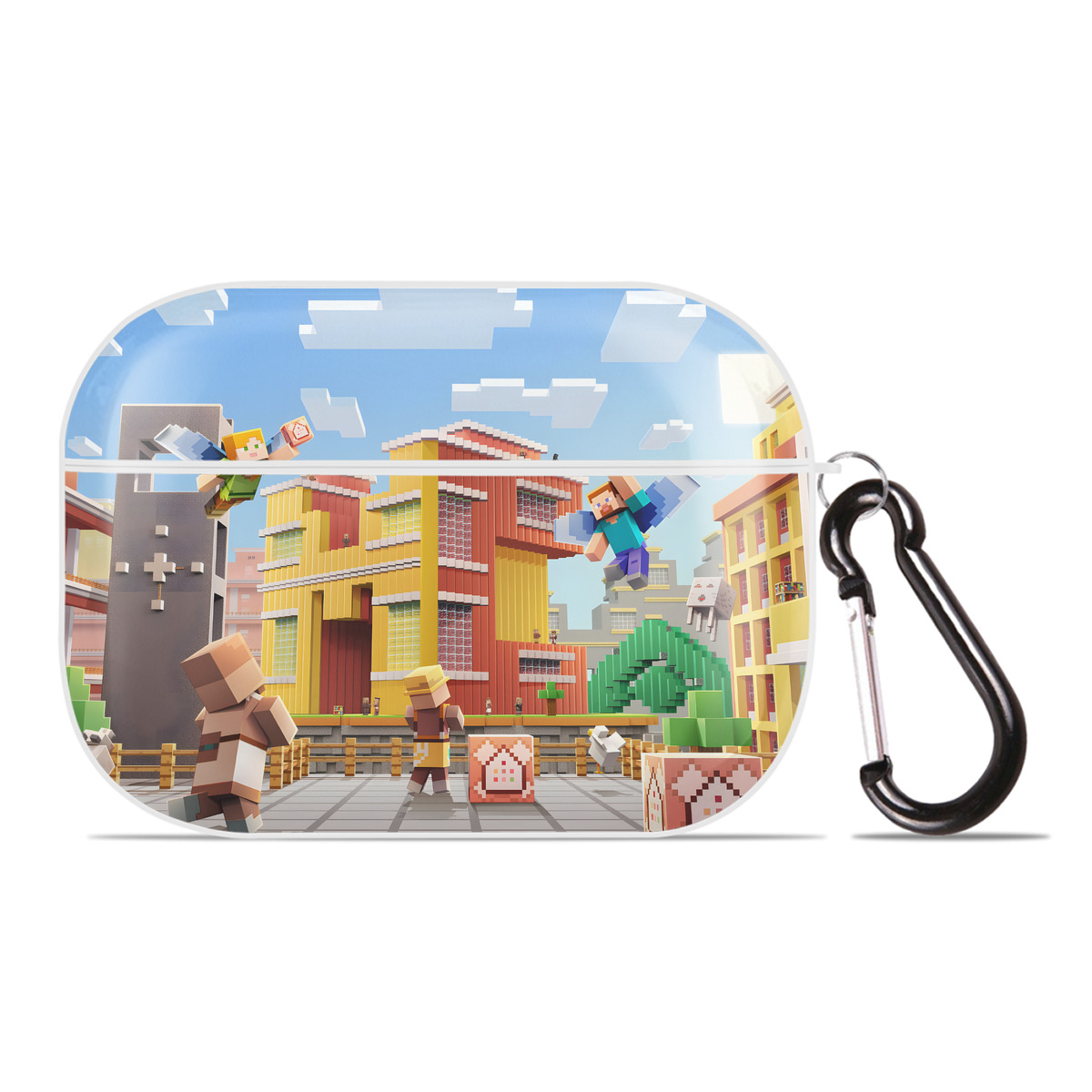 （画像用） マインクラフト ブロックの世界 Minecraft MC Block world 【AirPods Pro用】ハードシェル保護ケース 耐衝撃・防指紋・カラビナ付き商品仕様