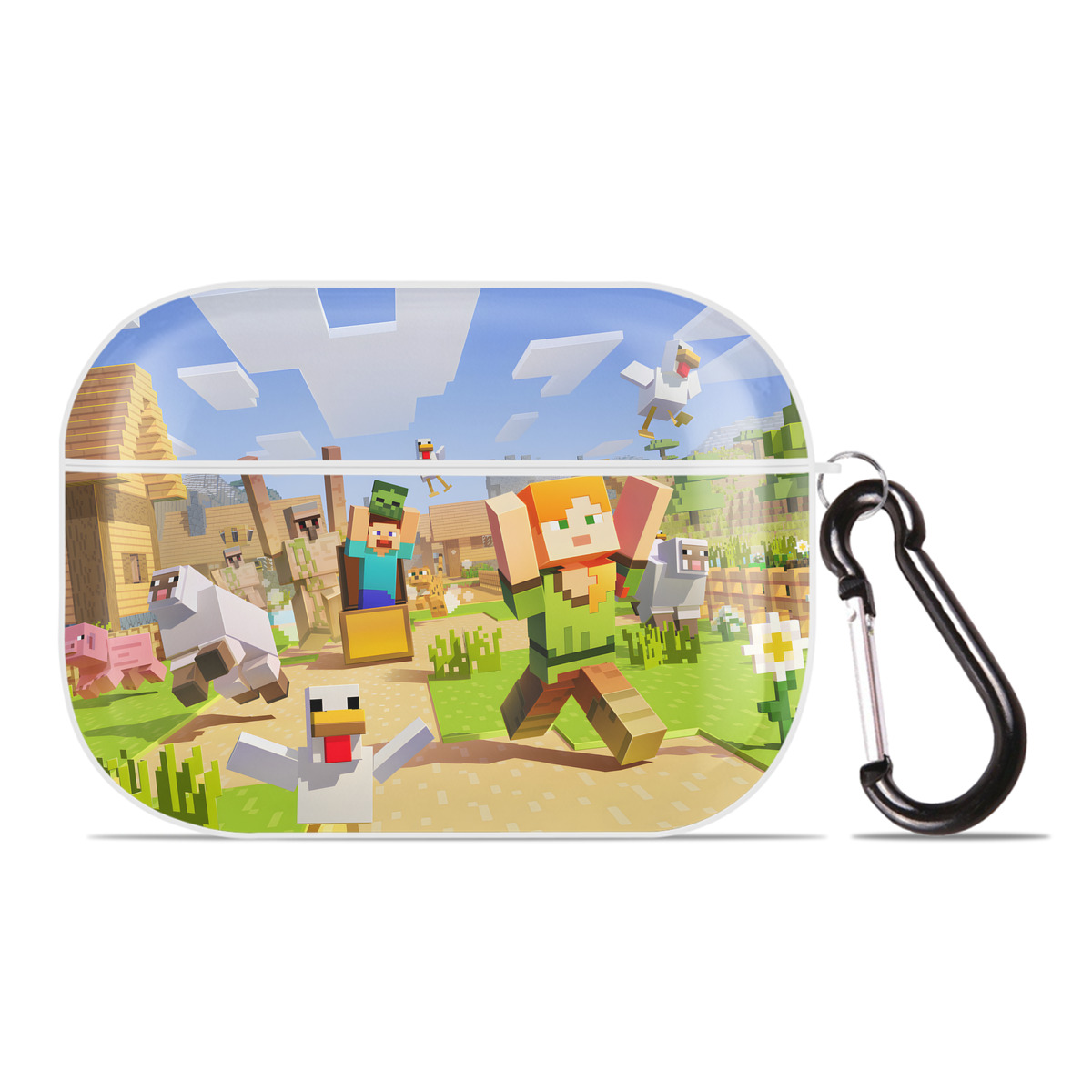 （画像用） マインクラフト ブロックの世界 Minecraft MC Block world 【AirPods Pro用】ハードシェル保護ケース 耐衝撃・防指紋・カラビナ付き商品仕様