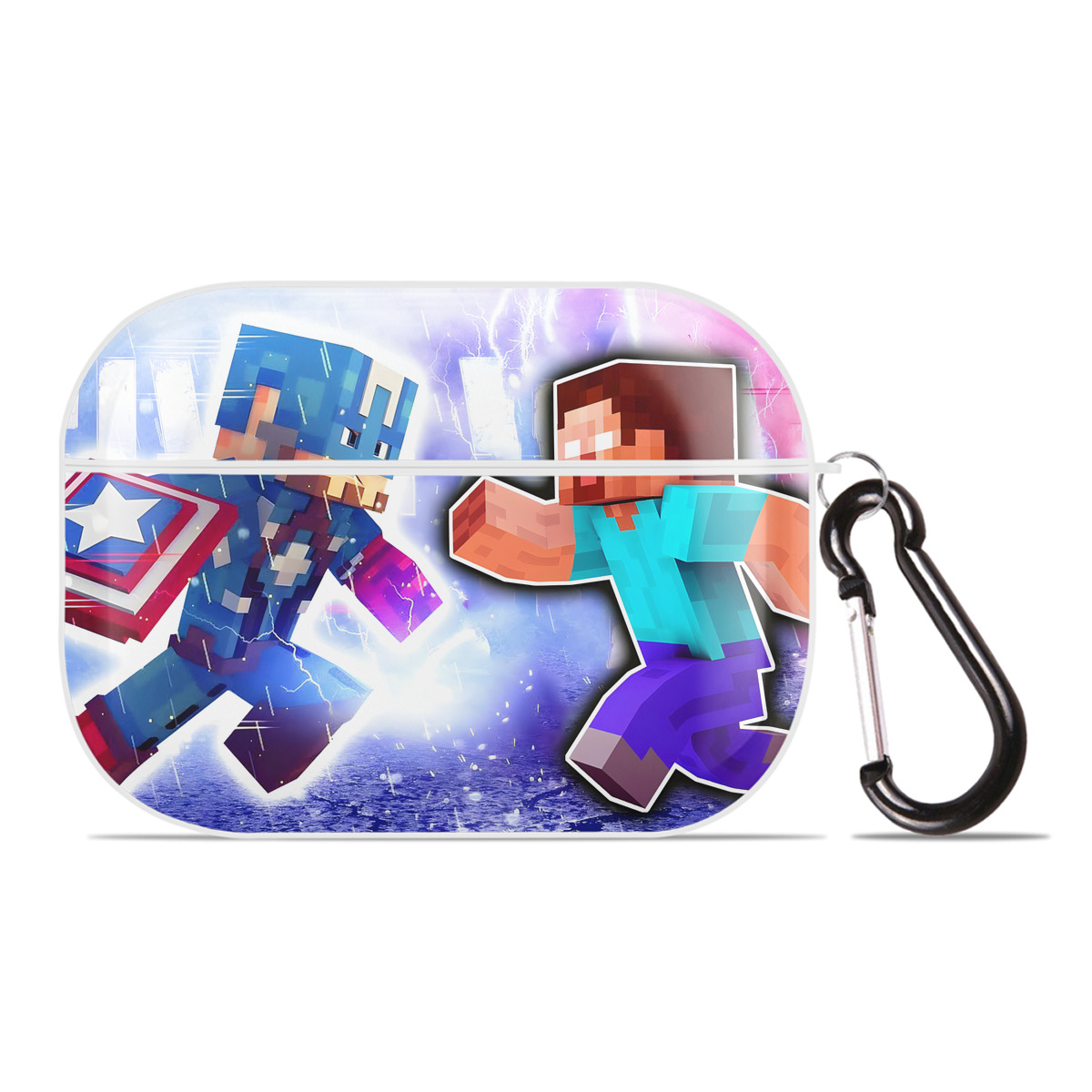 （画像用） マインクラフト ブロックの世界 Minecraft MC Block world 【AirPods Pro用】ハードシェル保護ケース 耐衝撃・防指紋・カラビナ付き商品仕様