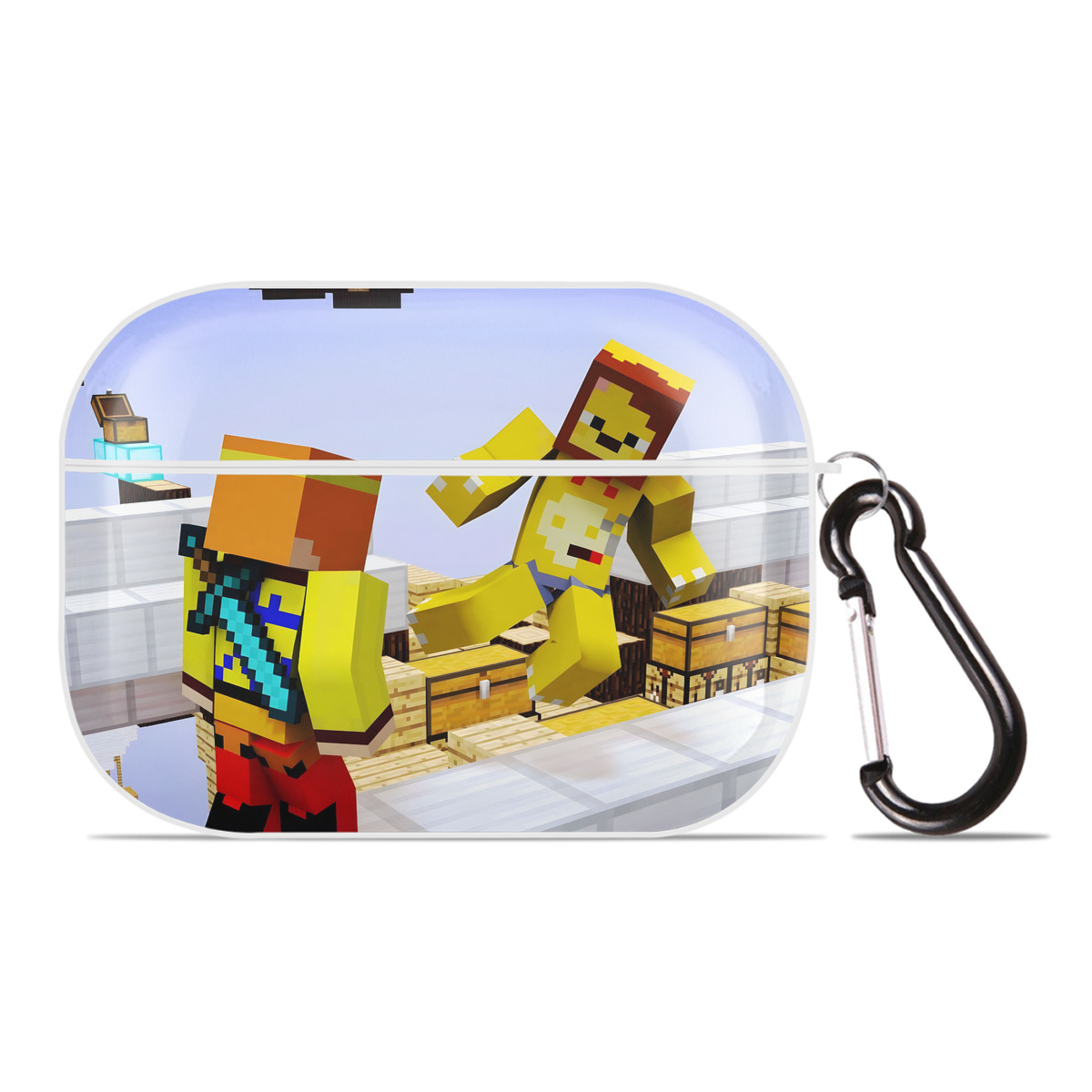 （画像用） マインクラフト ブロックの世界 Minecraft MC Block world 【AirPods Pro用】ハードシェル保護ケース 耐衝撃・防指紋・カラビナ付き商品仕様