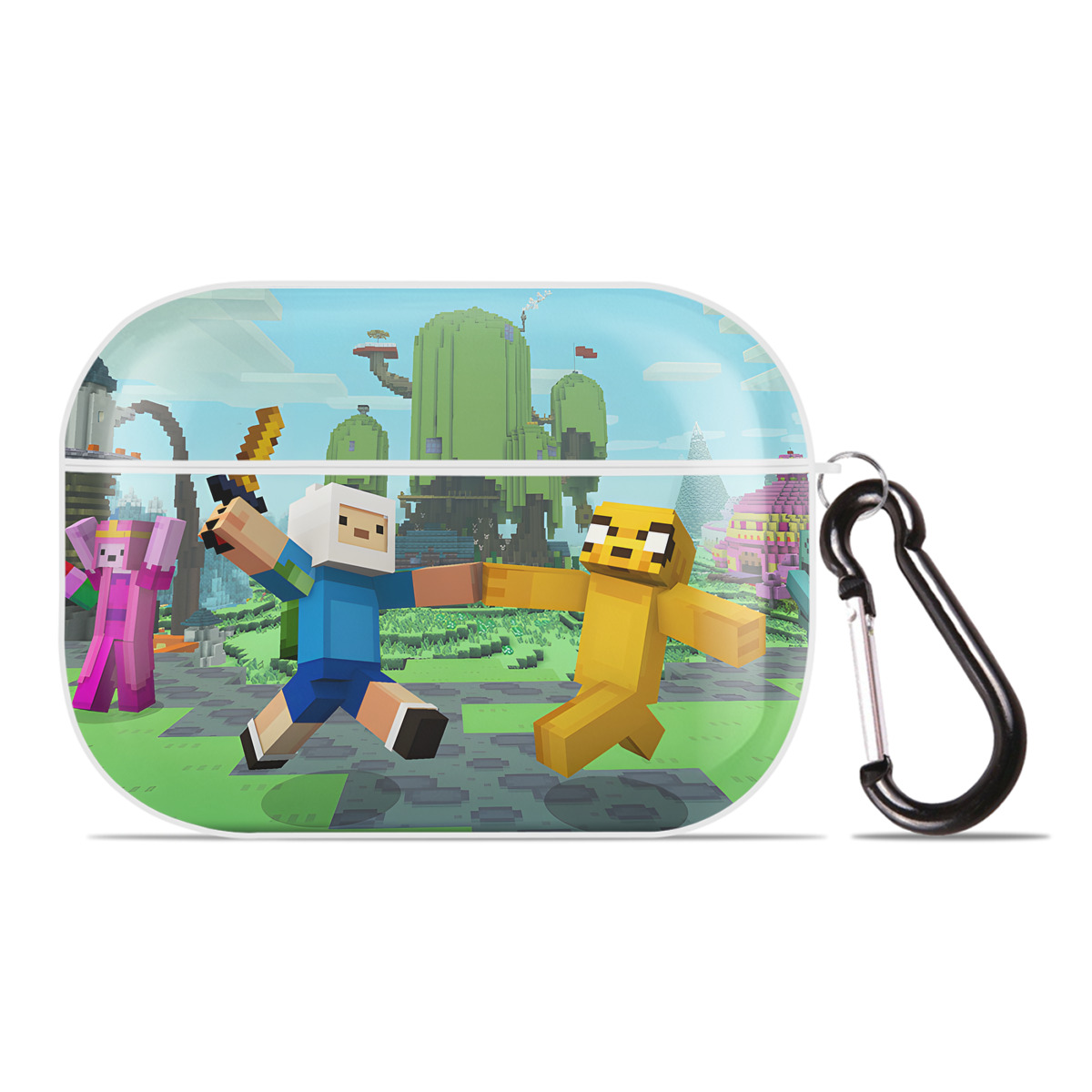 （画像用） マインクラフト ブロックの世界 Minecraft MC Block world 【AirPods Pro用】ハードシェル保護ケース 耐衝撃・防指紋・カラビナ付き商品仕様