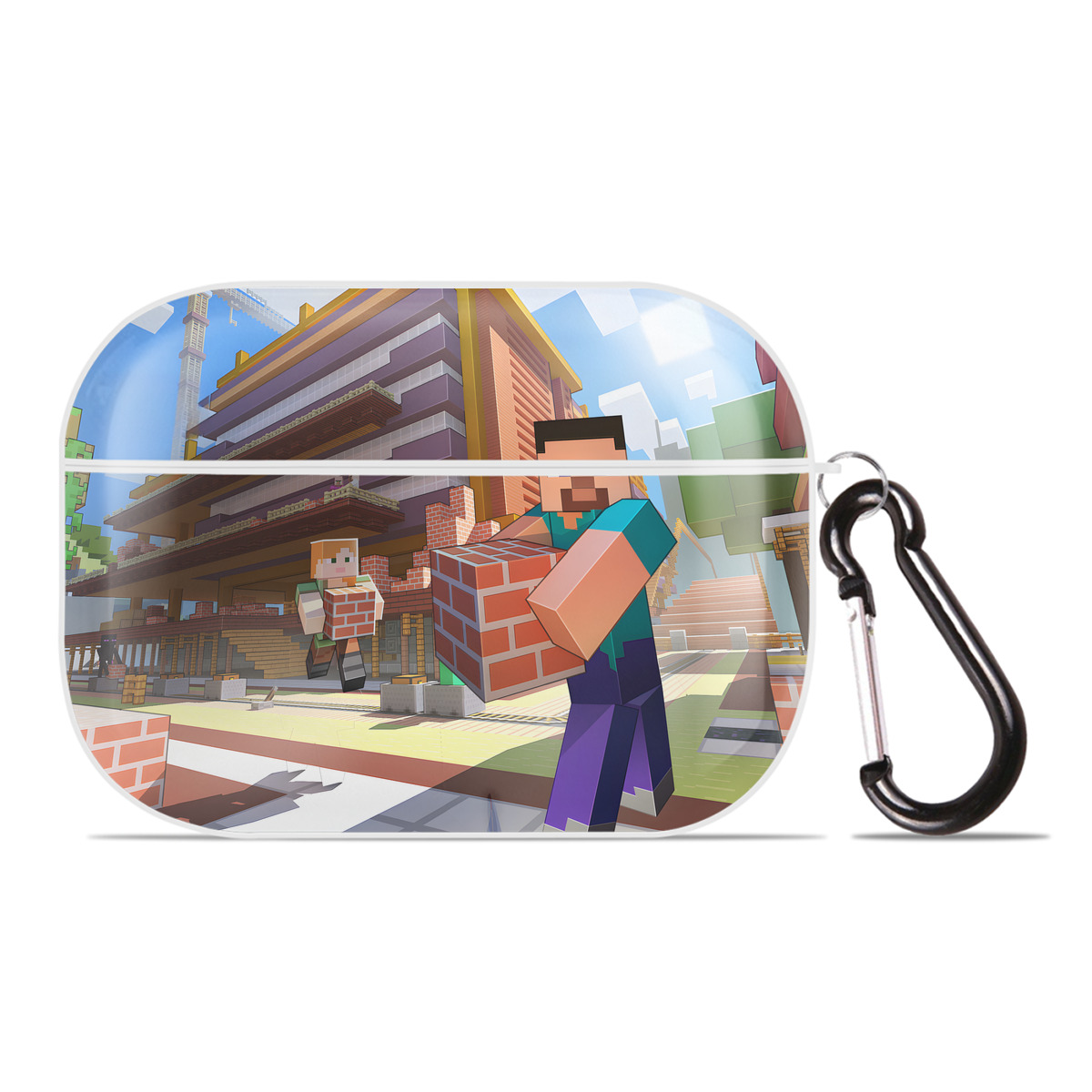 （画像用） マインクラフト ブロックの世界 Minecraft MC Block world 【AirPods Pro用】ハードシェル保護ケース 耐衝撃・防指紋・カラビナ付き商品仕様