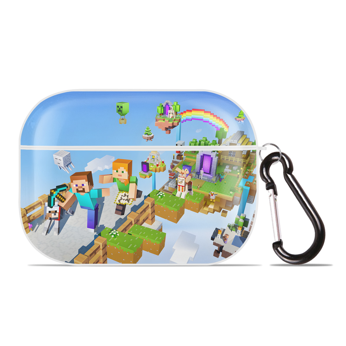 （画像用） マインクラフト ブロックの世界 Minecraft MC Block world 【AirPods Pro用】ハードシェル保護ケース 耐衝撃・防指紋・カラビナ付き商品仕様
