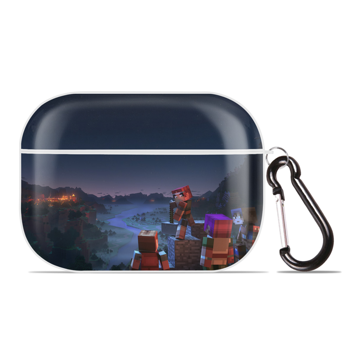 （画像用） マインクラフト ブロックの世界 Minecraft MC Block world 【AirPods Pro用】ハードシェル保護ケース 耐衝撃・防指紋・カラビナ付き商品仕様