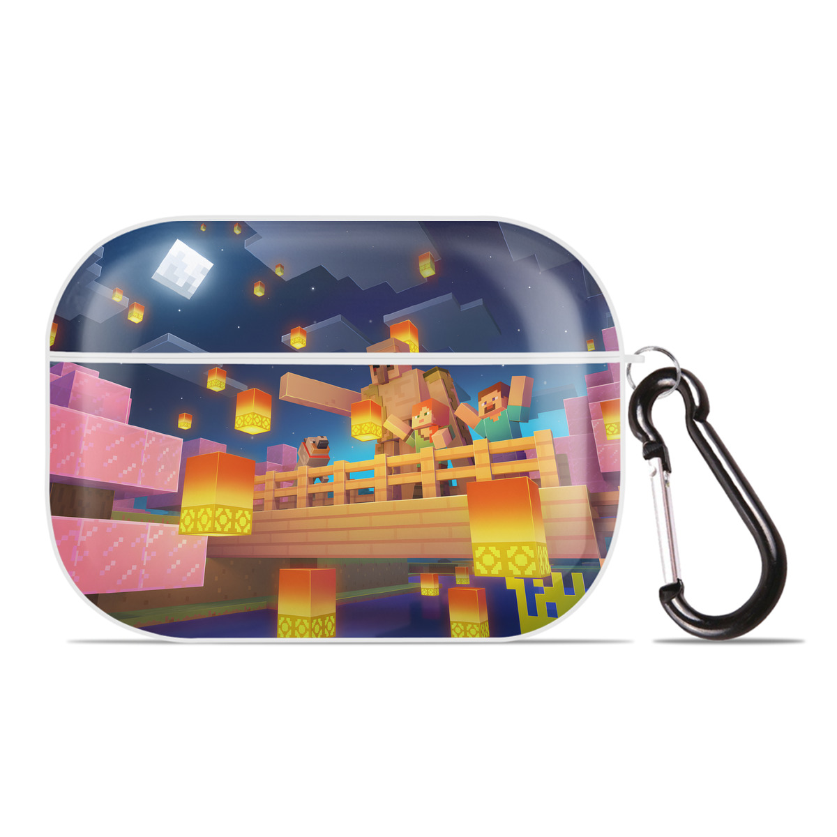 （画像用） マインクラフト ブロックの世界 Minecraft MC Block world 【AirPods Pro用】ハードシェル保護ケース 耐衝撃・防指紋・カラビナ付き商品仕様