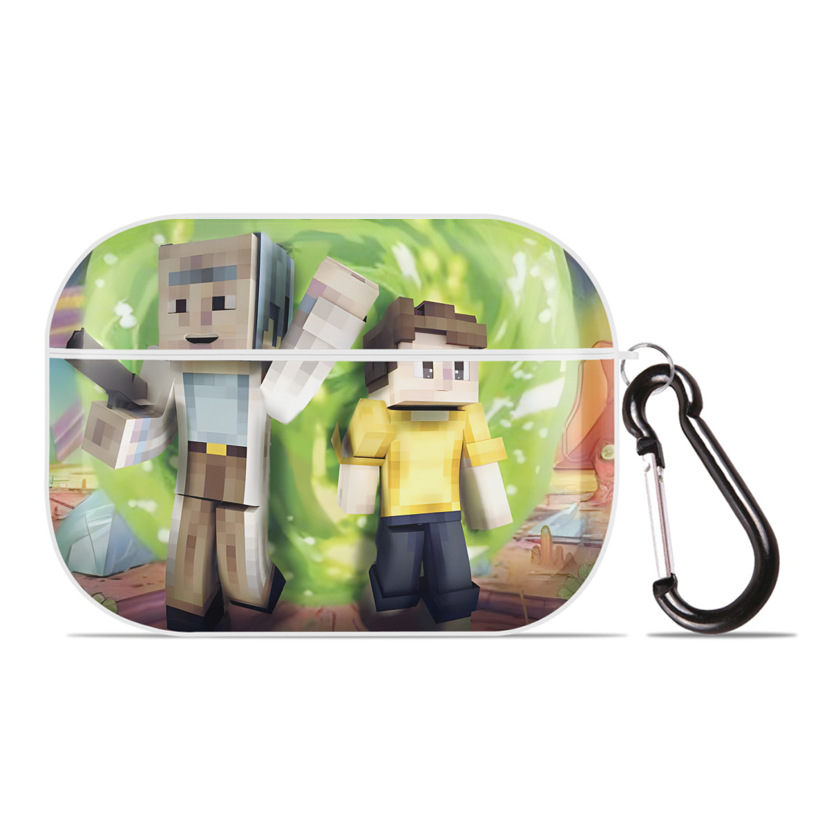 （画像用） マインクラフト ブロックの世界 Minecraft MC Block world 【AirPods Pro用】ハードシェル保護ケース 耐衝撃・防指紋・カラビナ付き商品仕様
