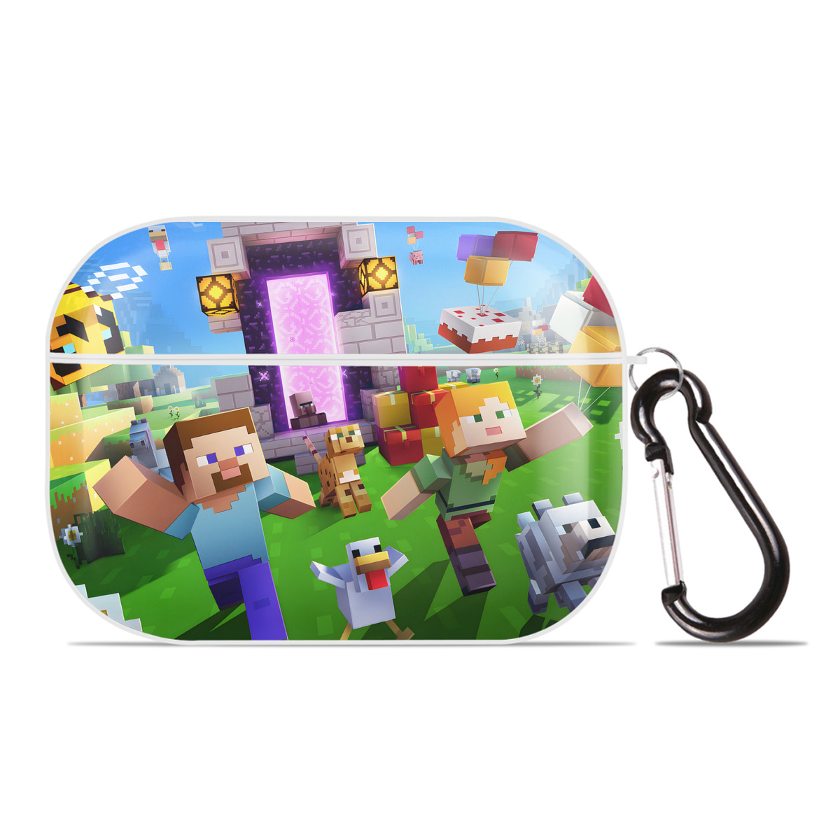 （画像用） マインクラフト ブロックの世界 Minecraft MC Block world 【AirPods Pro用】ハードシェル保護ケース 耐衝撃・防指紋・カラビナ付き商品仕様