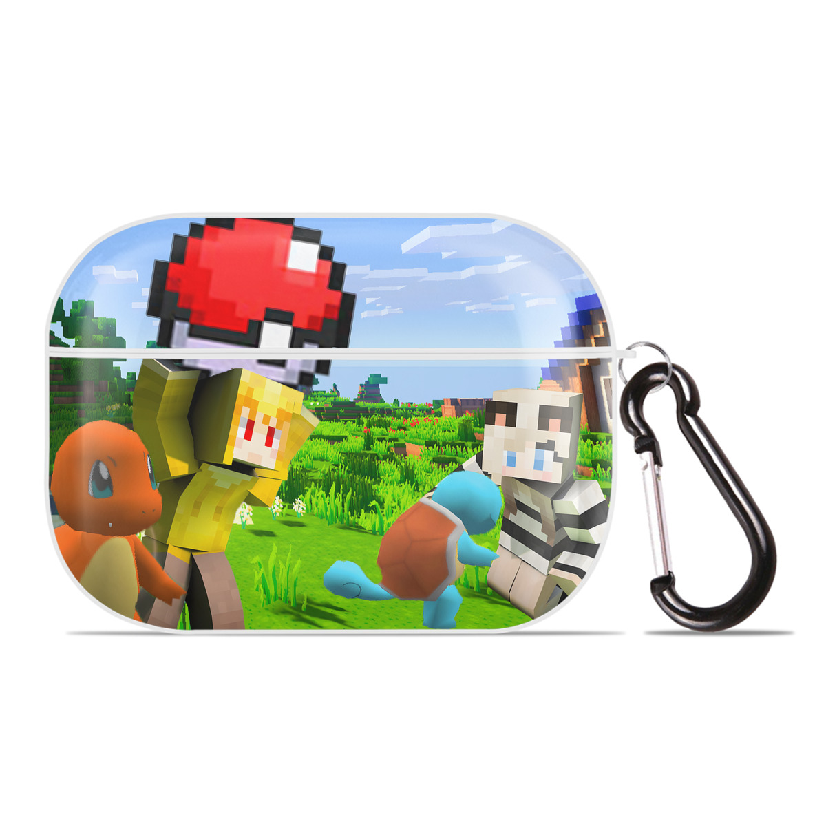 （画像用） マインクラフト ブロックの世界 Minecraft MC Block world 【AirPods Pro用】ハードシェル保護ケース 耐衝撃・防指紋・カラビナ付き商品仕様