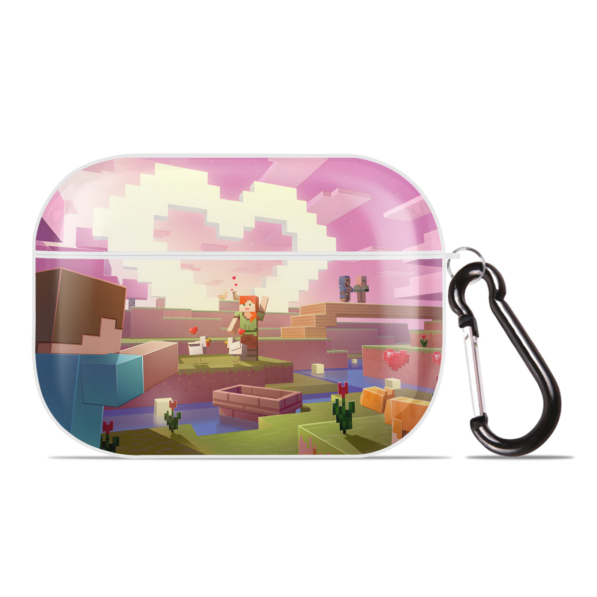 （画像用） マインクラフト ブロックの世界 Minecraft MC Block world 【AirPods Pro用】ハードシェル保護ケース 耐衝撃・防指紋・カラビナ付き商品仕様