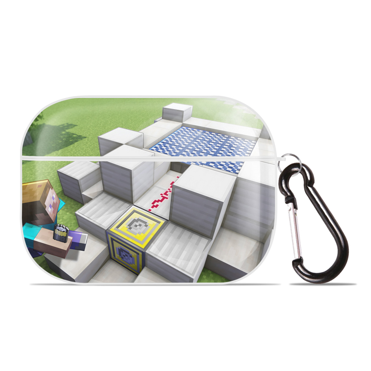 （画像用） マインクラフト ブロックの世界 Minecraft MC Block world 【AirPods Pro用】ハードシェル保護ケース 耐衝撃・防指紋・カラビナ付き商品仕様
