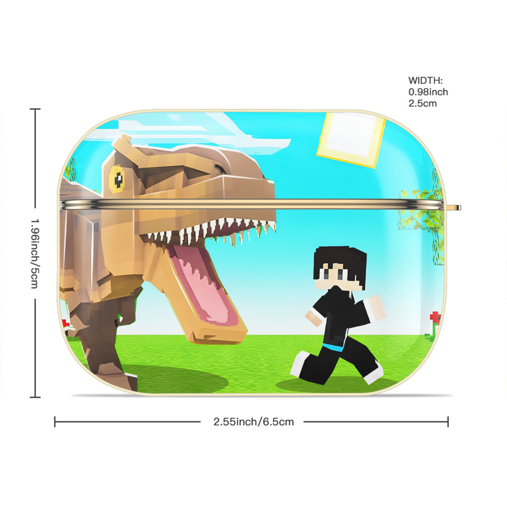 マインクラフト ブロックの世界 Minecraft MC Block world 【AirPods Pro用】ハードシェル保護ケース｜耐衝撃・防指紋・カラビナ付き商品仕様