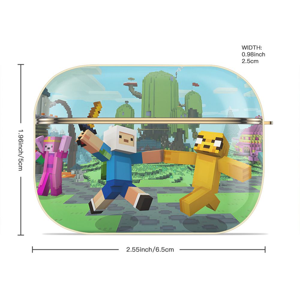 マインクラフト ブロックの世界 Minecraft MC Block world 【AirPods Pro用】ハードシェル保護ケース｜耐衝撃・防指紋・カラビナ付き商品仕様