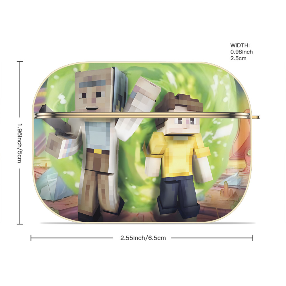 マインクラフト ブロックの世界 Minecraft MC Block world 【AirPods Pro用】ハードシェル保護ケース｜耐衝撃・防指紋・カラビナ付き商品仕様