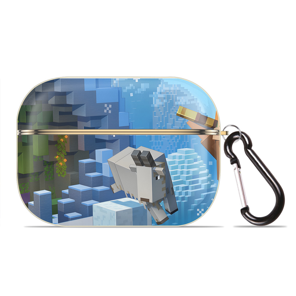 （画像用） マインクラフト ブロックの世界 Minecraft MC Block world 【AirPods Pro用】ハードシェル保護ケース｜耐衝撃・防指紋・カラビナ付き商品仕様