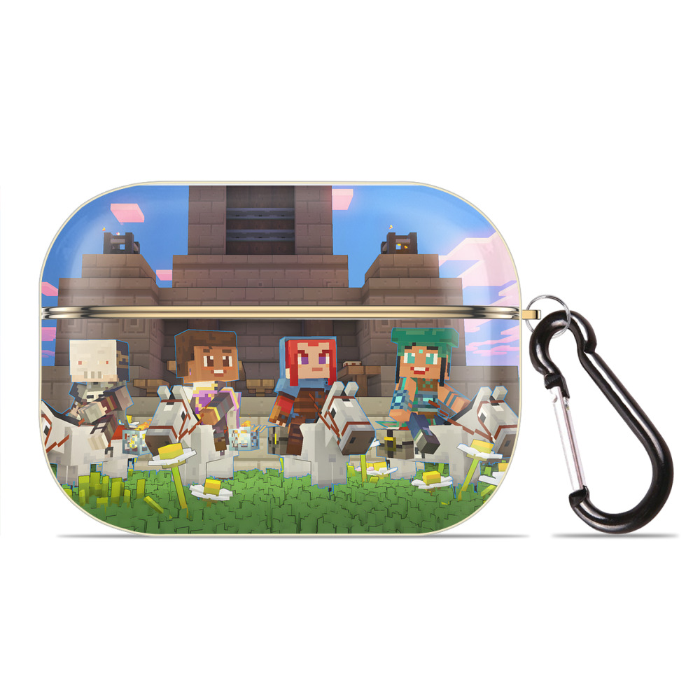 （画像用） マインクラフト ブロックの世界 Minecraft MC Block world 【AirPods Pro用】ハードシェル保護ケース｜耐衝撃・防指紋・カラビナ付き商品仕様