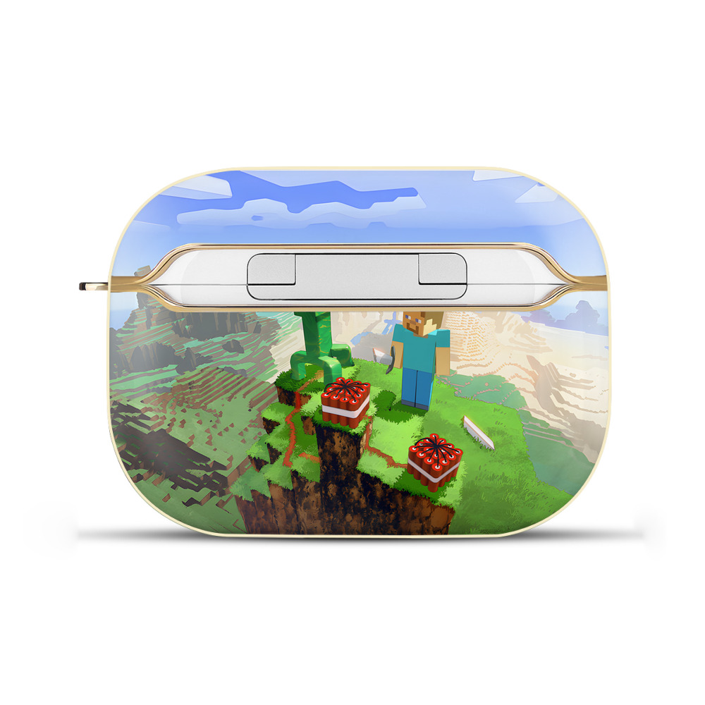 （画像用） マインクラフト ブロックの世界 Minecraft MC Block world 【AirPods Pro用】ハードシェル保護ケース｜耐衝撃・防指紋・カラビナ付き商品仕様