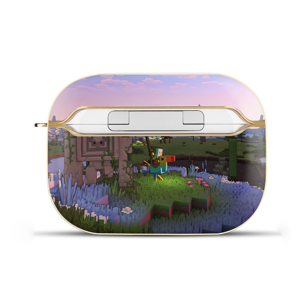 （画像用） マインクラフト ブロックの世界 Minecraft MC Block world 【AirPods Pro用】ハードシェル保護ケース｜耐衝撃・防指紋・カラビナ付き商品仕様