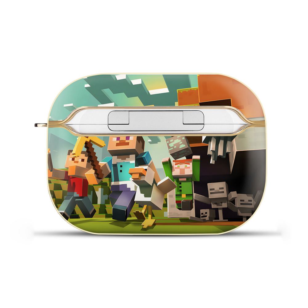 （画像用） マインクラフト ブロックの世界 Minecraft MC Block world 【AirPods Pro用】ハードシェル保護ケース｜耐衝撃・防指紋・カラビナ付き商品仕様