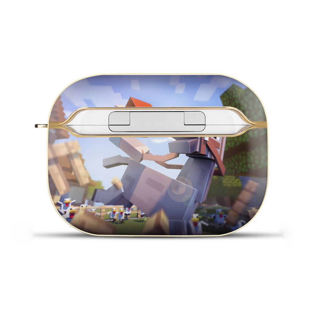（画像用） マインクラフト ブロックの世界 Minecraft MC Block world 【AirPods Pro用】ハードシェル保護ケース｜耐衝撃・防指紋・カラビナ付き商品仕様