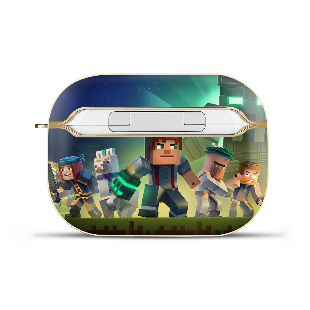 （画像用） マインクラフト ブロックの世界 Minecraft MC Block world 【AirPods Pro用】ハードシェル保護ケース｜耐衝撃・防指紋・カラビナ付き商品仕様