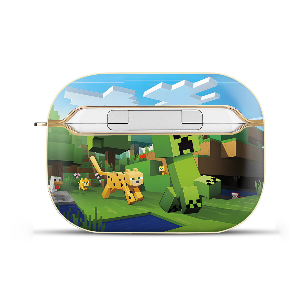 （画像用） マインクラフト ブロックの世界 Minecraft MC Block world 【AirPods Pro用】ハードシェル保護ケース｜耐衝撃・防指紋・カラビナ付き商品仕様