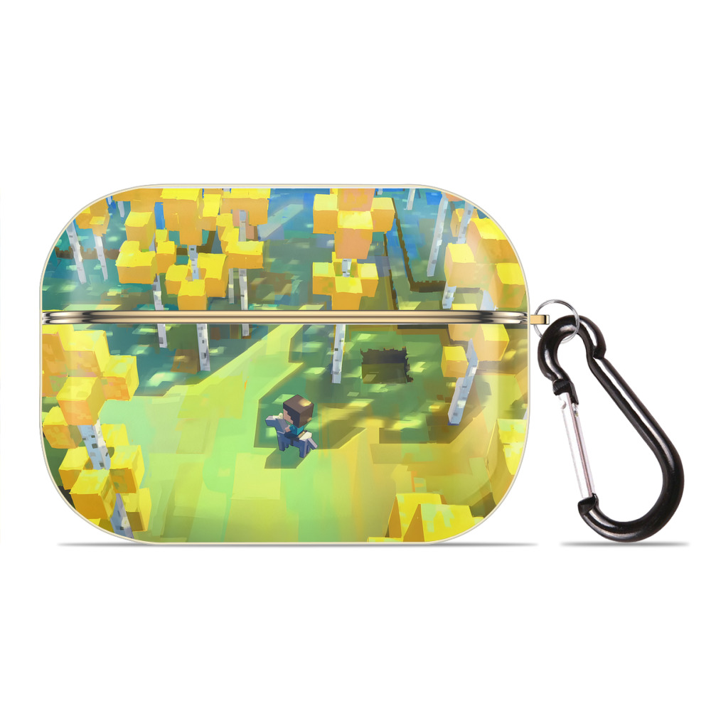 （画像用） マインクラフト ブロックの世界 Minecraft MC Block world 【AirPods Pro用】ハードシェル保護ケース｜耐衝撃・防指紋・カラビナ付き商品仕様