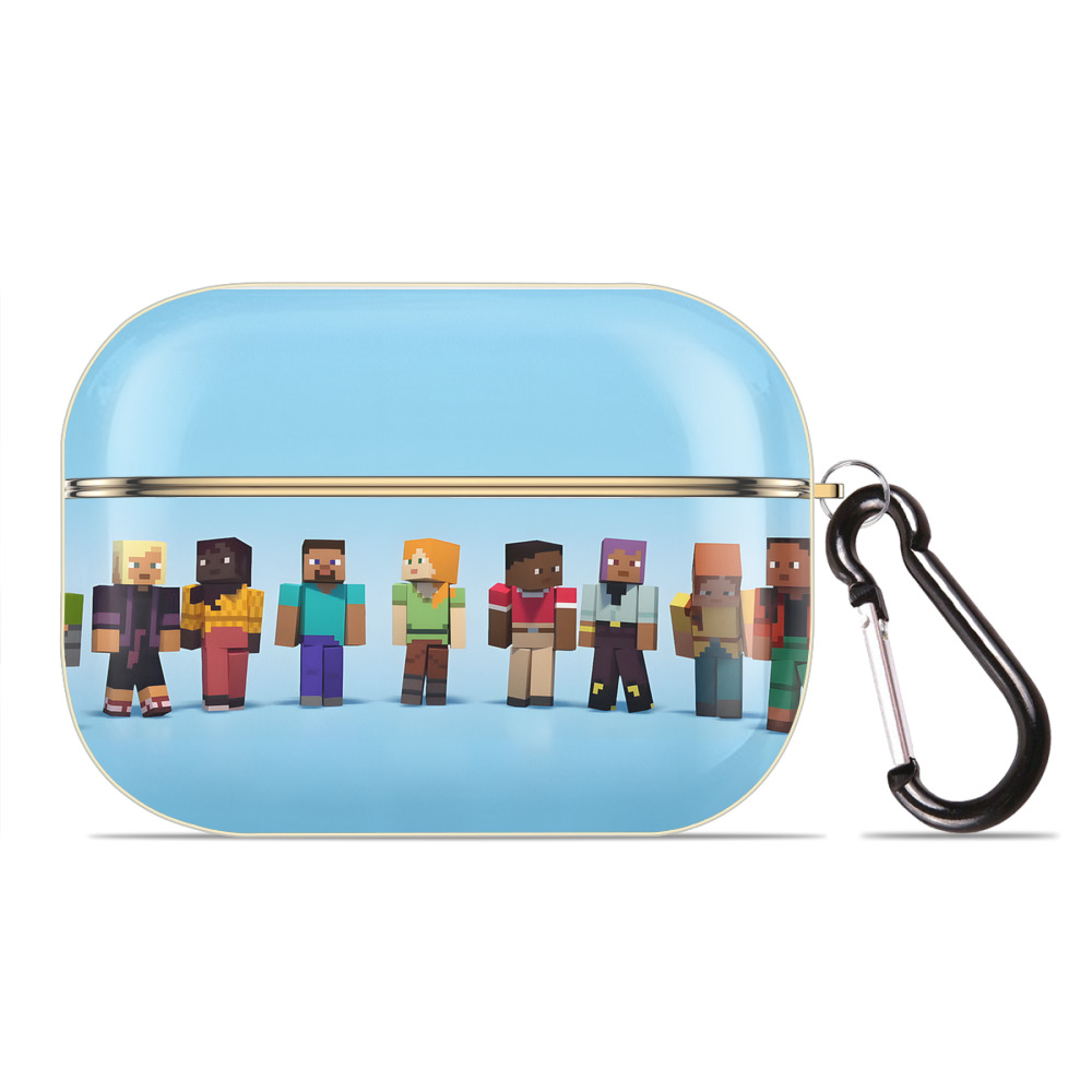 （画像用） マインクラフト ブロックの世界 Minecraft MC Block world 【AirPods Pro用】ハードシェル保護ケース｜耐衝撃・防指紋・カラビナ付き商品仕様