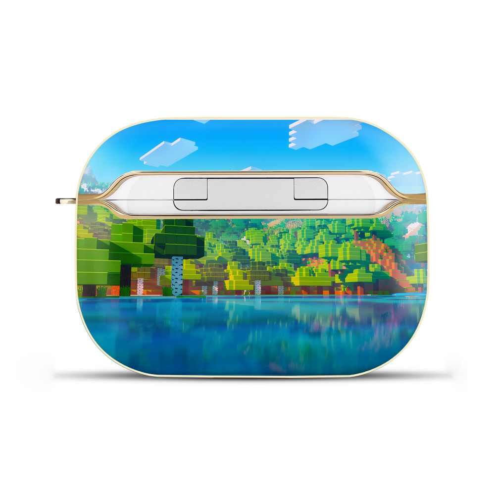 （画像用） マインクラフト ブロックの世界 Minecraft MC Block world 【AirPods Pro用】ハードシェル保護ケース｜耐衝撃・防指紋・カラビナ付き商品仕様