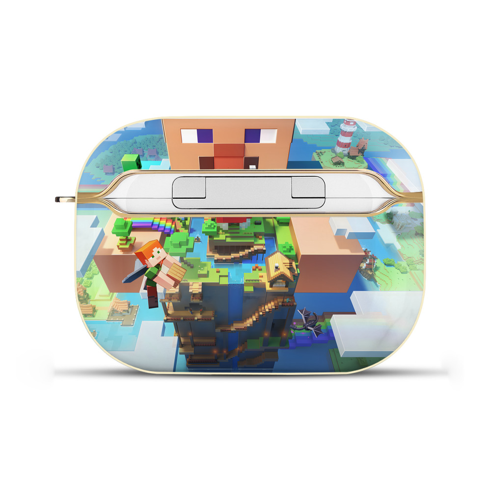 （画像用） マインクラフト ブロックの世界 Minecraft MC Block world 【AirPods Pro用】ハードシェル保護ケース｜耐衝撃・防指紋・カラビナ付き商品仕様