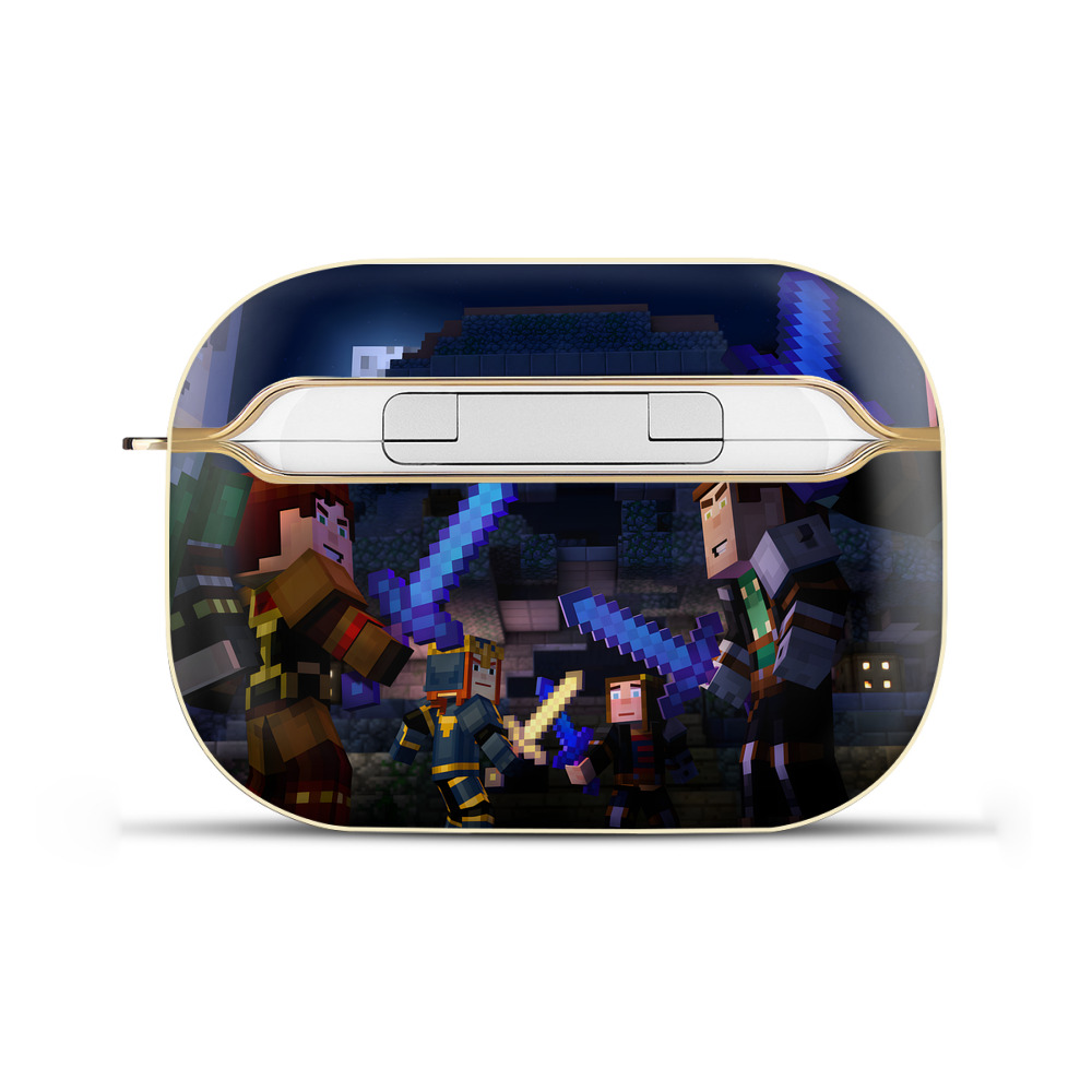（画像用） マインクラフト ブロックの世界 Minecraft MC Block world 【AirPods Pro用】ハードシェル保護ケース｜耐衝撃・防指紋・カラビナ付き商品仕様