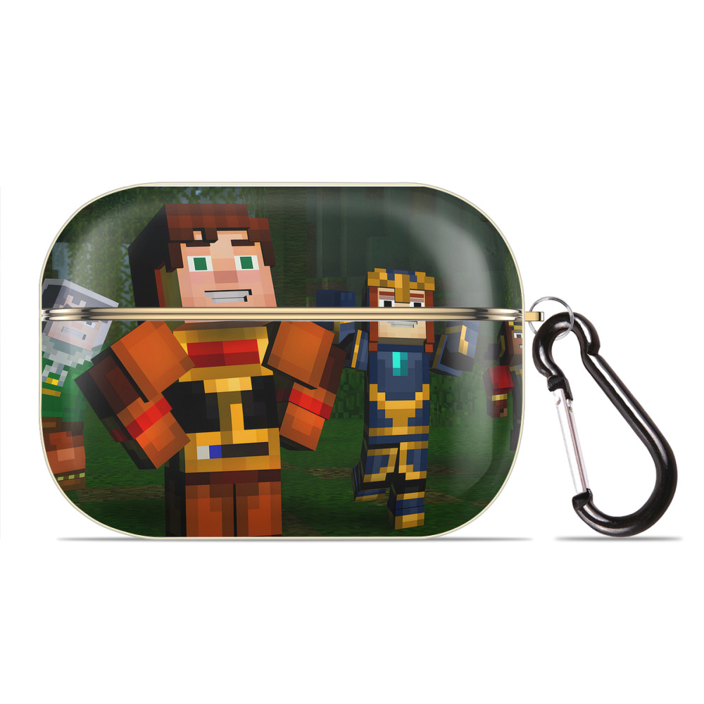 （画像用） マインクラフト ブロックの世界 Minecraft MC Block world 【AirPods Pro用】ハードシェル保護ケース｜耐衝撃・防指紋・カラビナ付き商品仕様