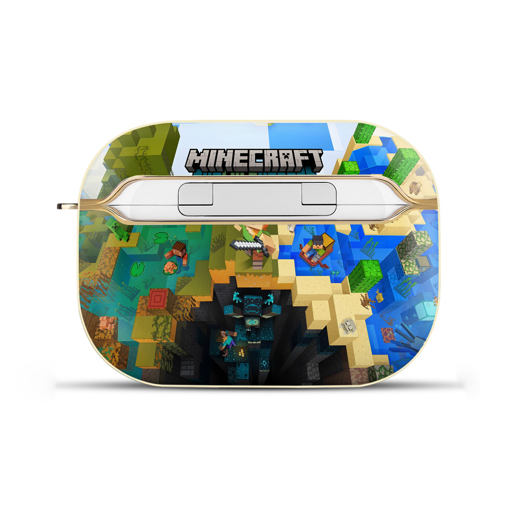 （画像用） マインクラフト ブロックの世界 Minecraft MC Block world 【AirPods Pro用】ハードシェル保護ケース｜耐衝撃・防指紋・カラビナ付き商品仕様