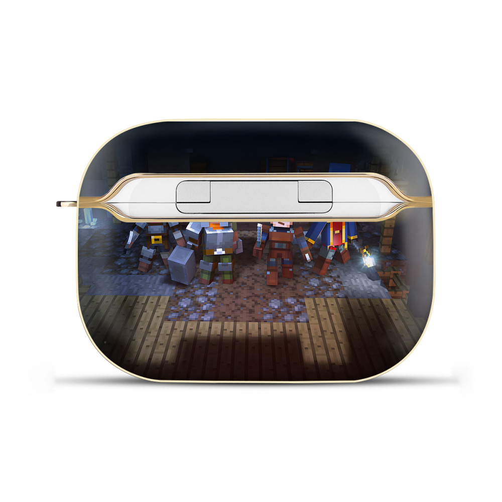 （画像用） マインクラフト ブロックの世界 Minecraft MC Block world 【AirPods Pro用】ハードシェル保護ケース｜耐衝撃・防指紋・カラビナ付き商品仕様