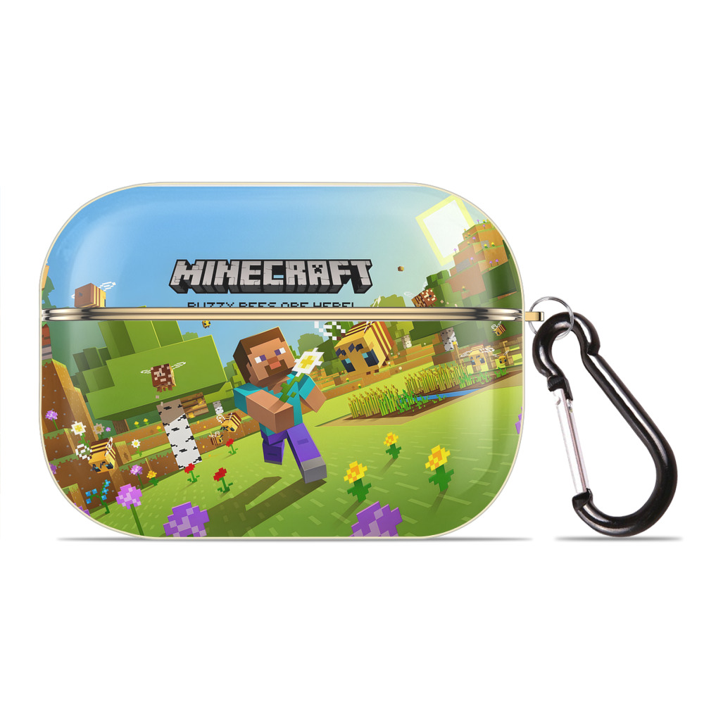 （画像用） マインクラフト ブロックの世界 Minecraft MC Block world 【AirPods Pro用】ハードシェル保護ケース｜耐衝撃・防指紋・カラビナ付き商品仕様