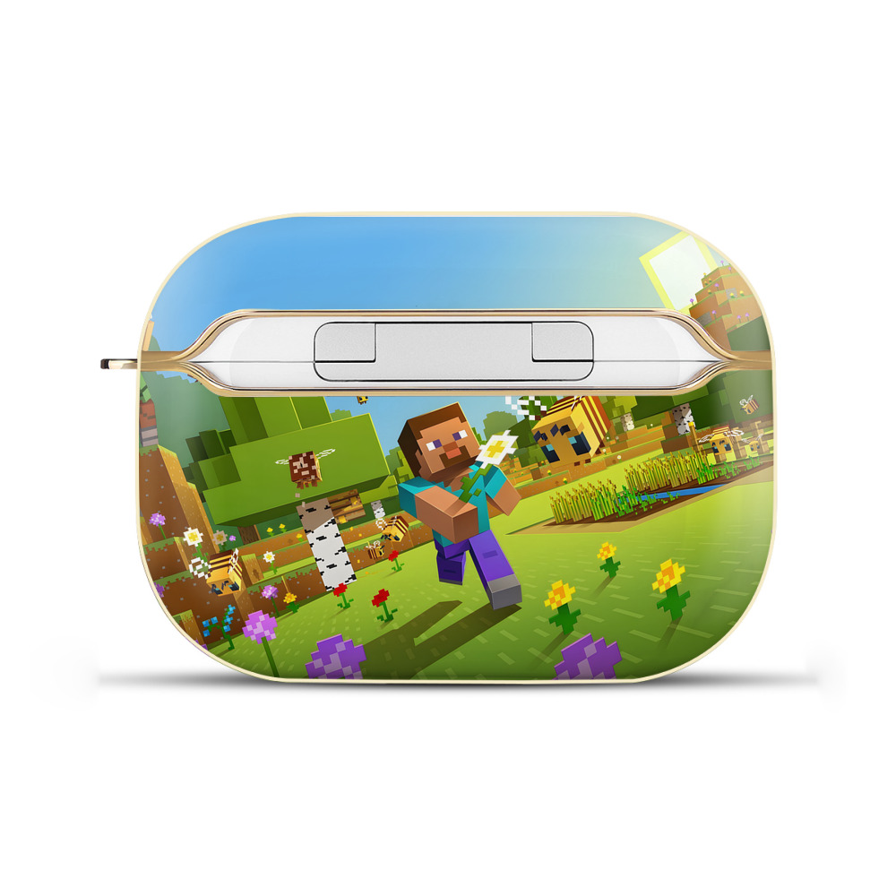 （画像用） マインクラフト ブロックの世界 Minecraft MC Block world 【AirPods Pro用】ハードシェル保護ケース｜耐衝撃・防指紋・カラビナ付き商品仕様