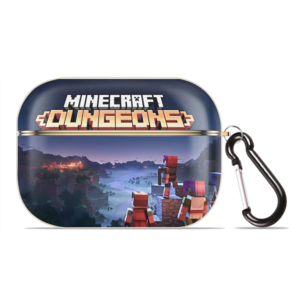 （画像用） マインクラフト ブロックの世界 Minecraft MC Block world 【AirPods Pro用】ハードシェル保護ケース｜耐衝撃・防指紋・カラビナ付き商品仕様