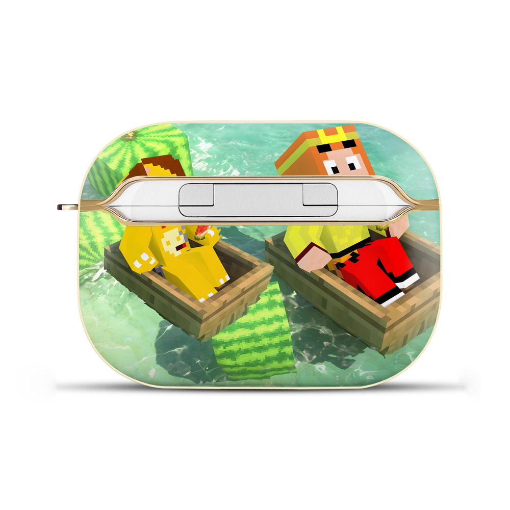 （画像用） マインクラフト ブロックの世界 Minecraft MC Block world 【AirPods Pro用】ハードシェル保護ケース｜耐衝撃・防指紋・カラビナ付き商品仕様
