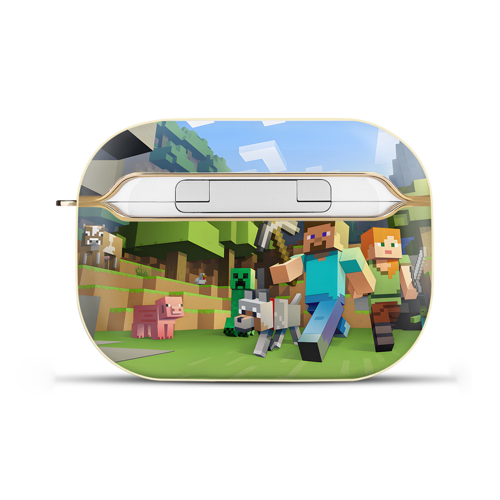 （画像用） マインクラフト ブロックの世界 Minecraft MC Block world 【AirPods Pro用】ハードシェル保護ケース｜耐衝撃・防指紋・カラビナ付き商品仕様