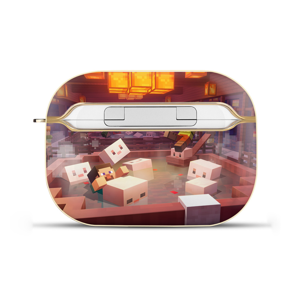 （画像用） マインクラフト ブロックの世界 Minecraft MC Block world 【AirPods Pro用】ハードシェル保護ケース｜耐衝撃・防指紋・カラビナ付き商品仕様