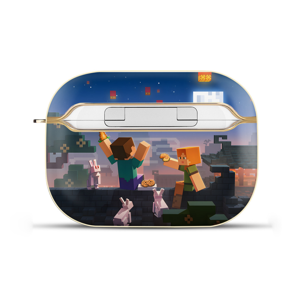 （画像用） マインクラフト ブロックの世界 Minecraft MC Block world 【AirPods Pro用】ハードシェル保護ケース｜耐衝撃・防指紋・カラビナ付き商品仕様