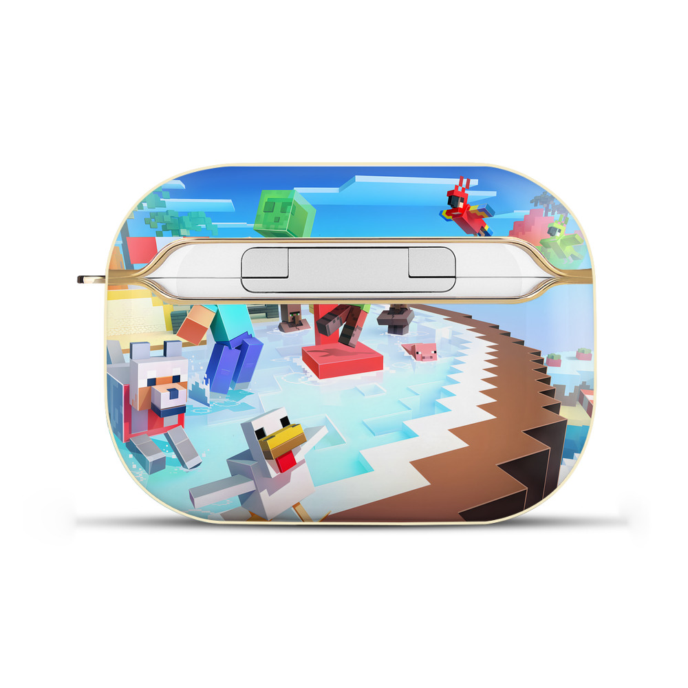 （画像用） マインクラフト ブロックの世界 Minecraft MC Block world 【AirPods Pro用】ハードシェル保護ケース｜耐衝撃・防指紋・カラビナ付き商品仕様