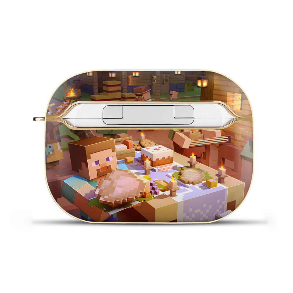 （画像用） マインクラフト ブロックの世界 Minecraft MC Block world 【AirPods Pro用】ハードシェル保護ケース｜耐衝撃・防指紋・カラビナ付き商品仕様