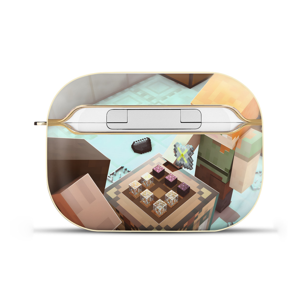 （画像用） マインクラフト ブロックの世界 Minecraft MC Block world 【AirPods Pro用】ハードシェル保護ケース｜耐衝撃・防指紋・カラビナ付き商品仕様