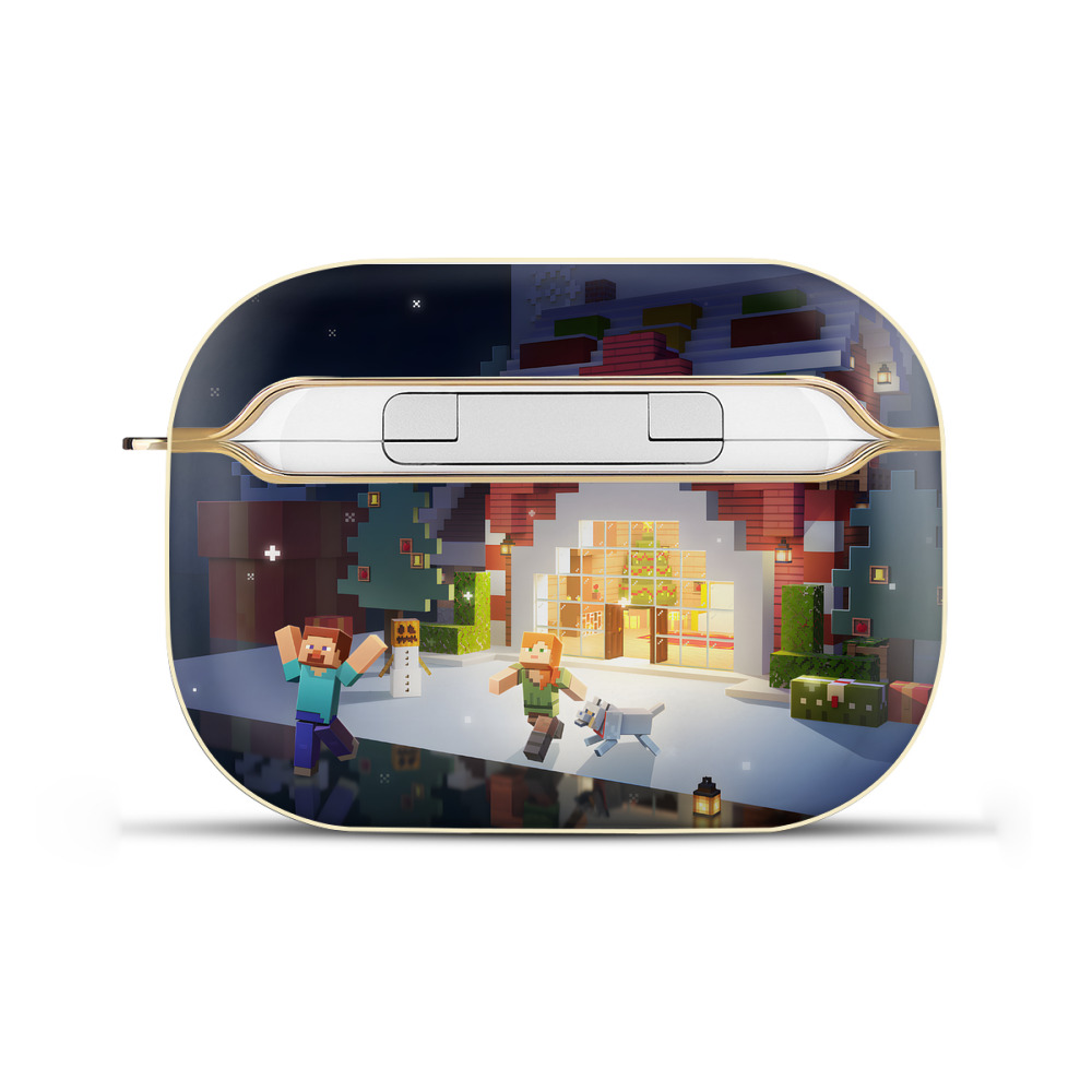 （画像用） マインクラフト ブロックの世界 Minecraft MC Block world 【AirPods Pro用】ハードシェル保護ケース｜耐衝撃・防指紋・カラビナ付き商品仕様