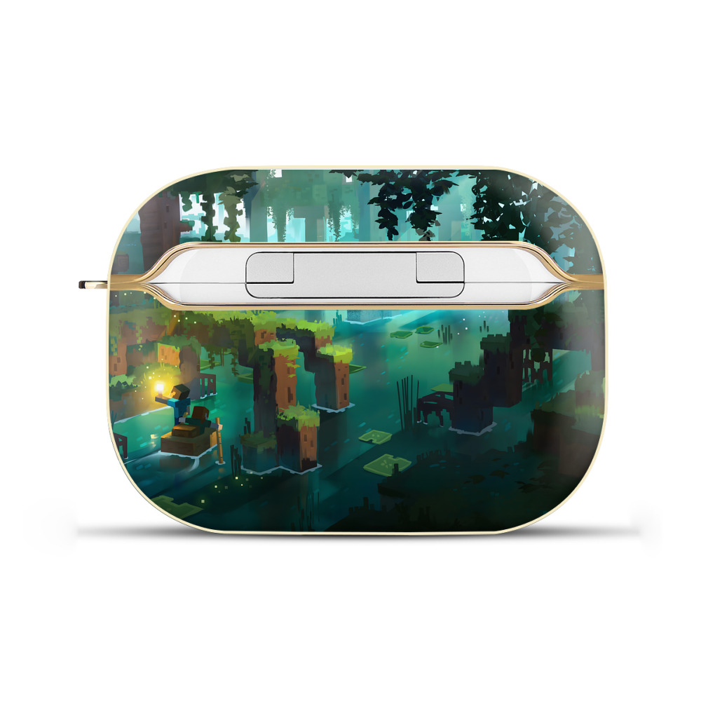 （画像用） マインクラフト ブロックの世界 Minecraft MC Block world 【AirPods Pro用】ハードシェル保護ケース｜耐衝撃・防指紋・カラビナ付き商品仕様
