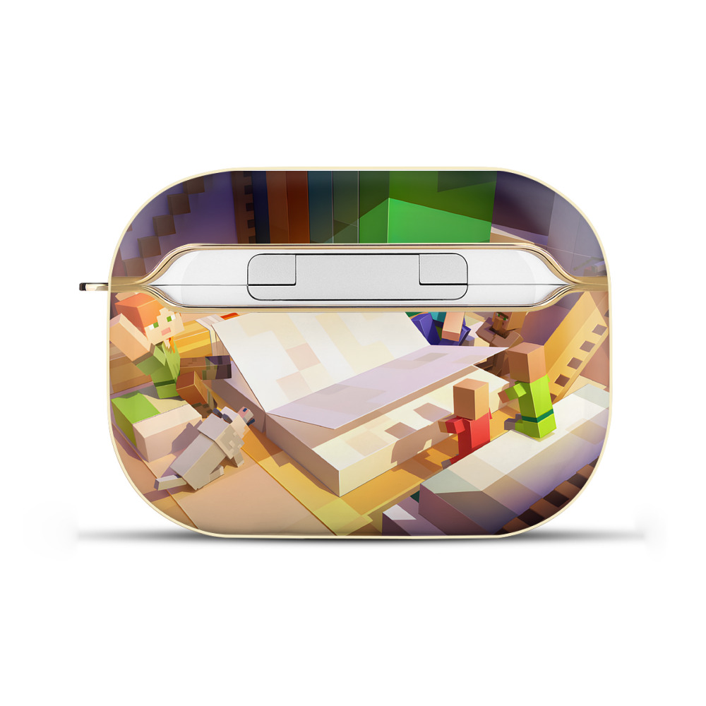 （画像用） マインクラフト ブロックの世界 Minecraft MC Block world 【AirPods Pro用】ハードシェル保護ケース｜耐衝撃・防指紋・カラビナ付き商品仕様