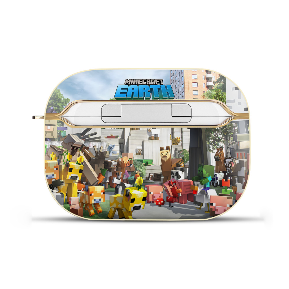 （画像用） マインクラフト ブロックの世界 Minecraft MC Block world 【AirPods Pro用】ハードシェル保護ケース｜耐衝撃・防指紋・カラビナ付き商品仕様
