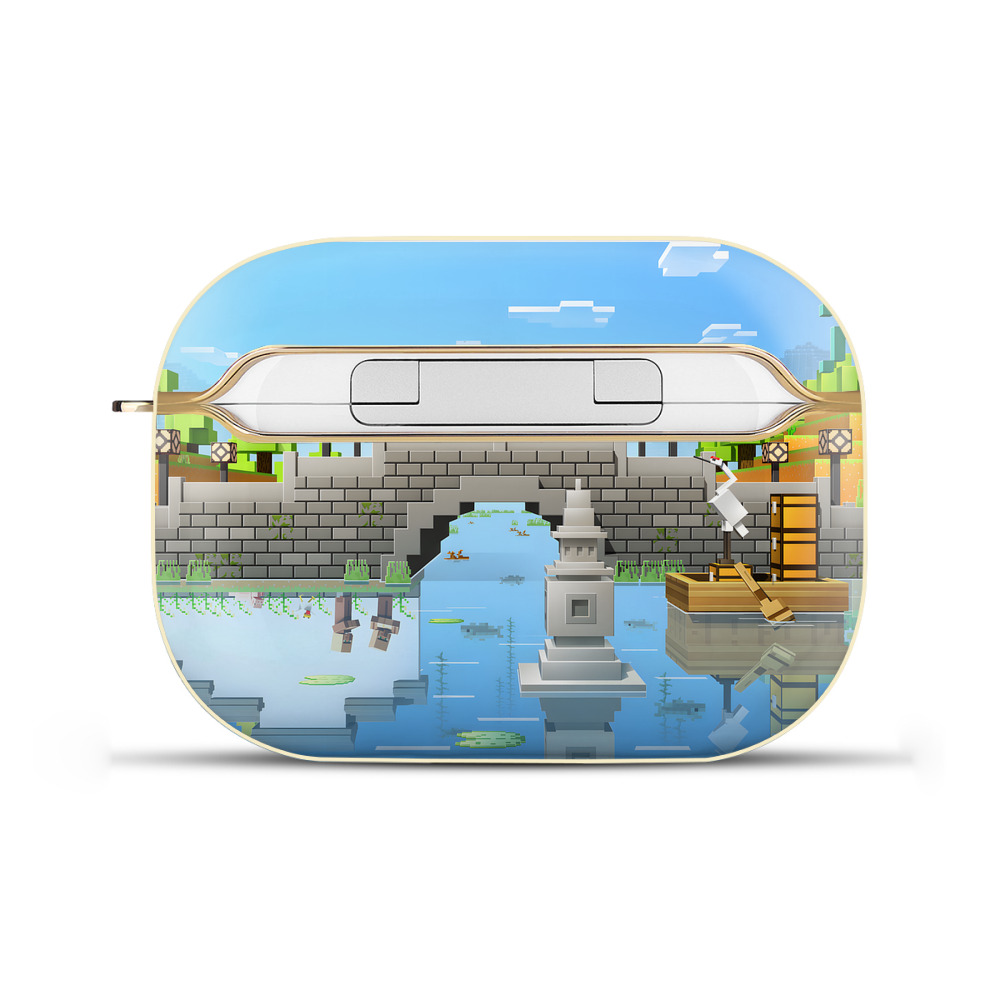（画像用） マインクラフト ブロックの世界 Minecraft MC Block world 【AirPods Pro用】ハードシェル保護ケース｜耐衝撃・防指紋・カラビナ付き商品仕様